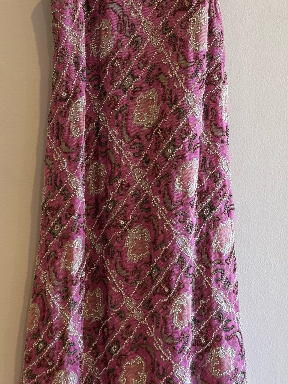 Floreat Fuchsia Pink Beaded A-Line Skirt